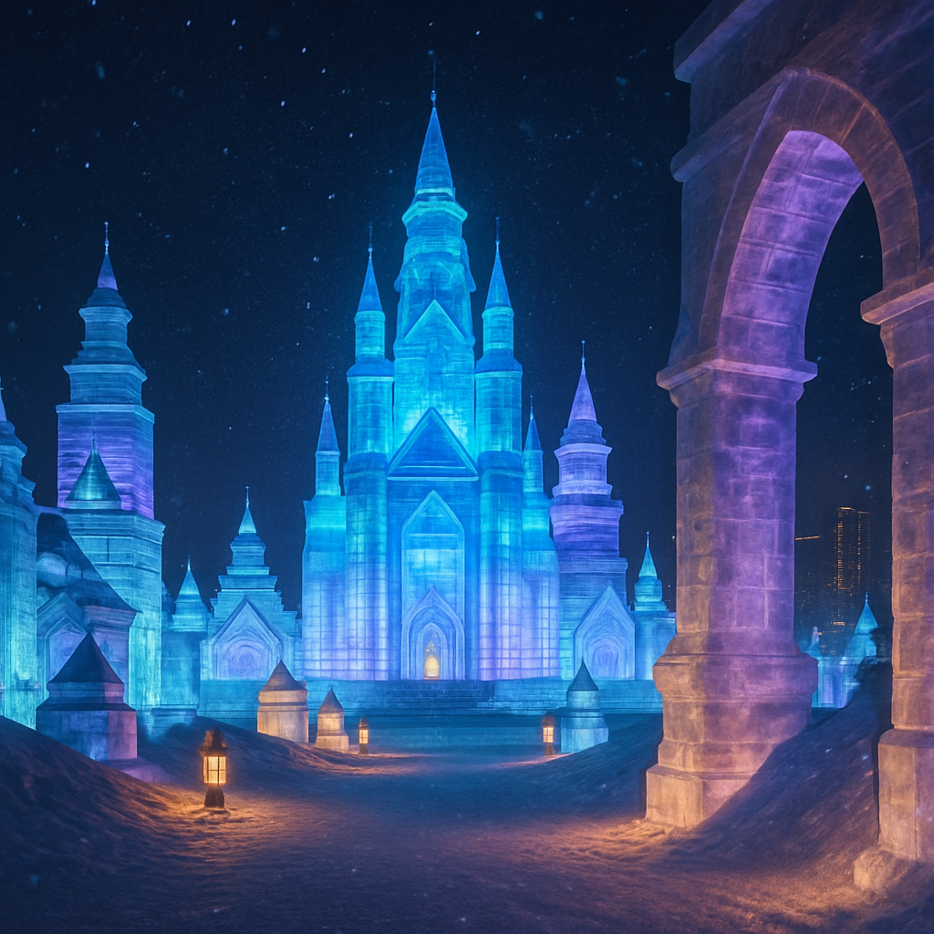 Harbin International Ice And Snow Sculpture Festival Harbin China paint by diamonds