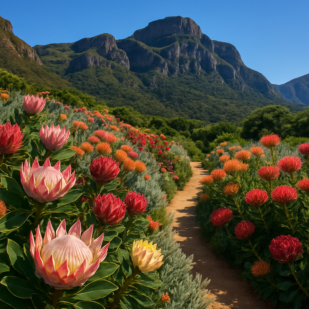 Kirstenbosch National Botanical Garden Protea Hillside diamond painting