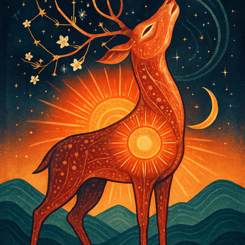 Dawn Spiral Deer Of The Sunlit Constellations painting diamond kit
