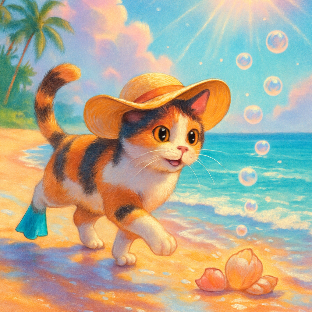 Seashell Treasure Hunt With Bubble Trails painting diamond kit