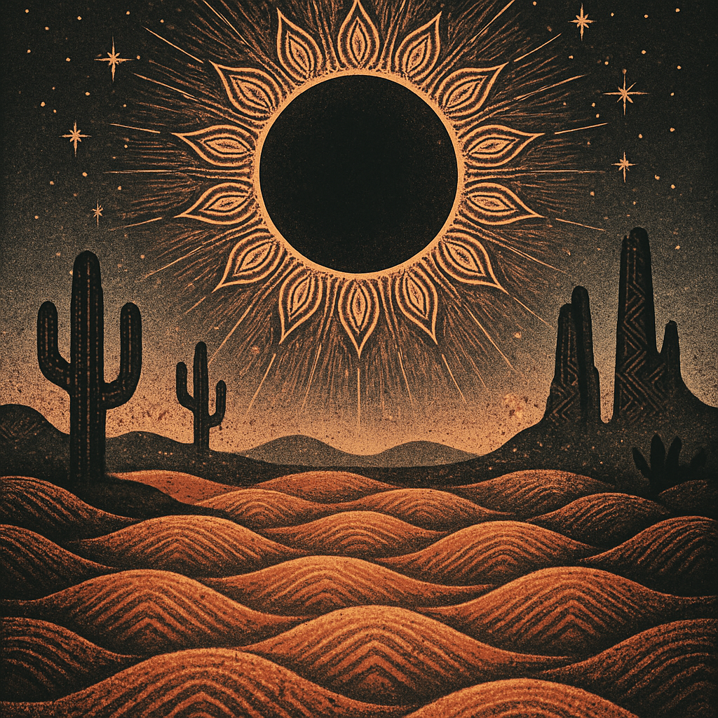 Desert Eclipse Over Patterned Dunes Paint by diamonds art
