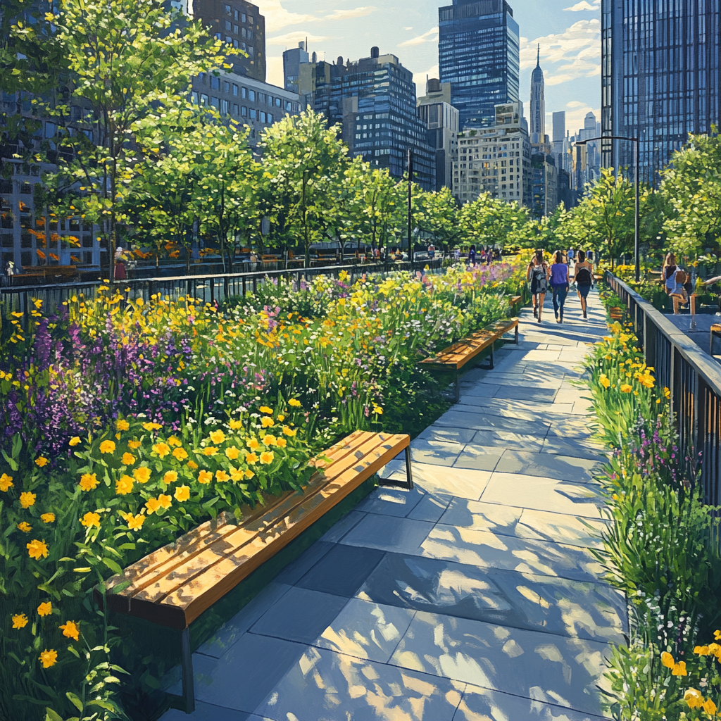 The High Line paint by color