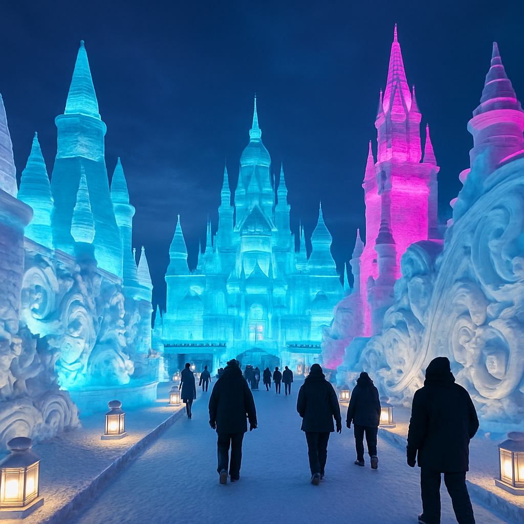 Harbin International Ice And Snow Sculpture Festival Harbin China paint by diamond