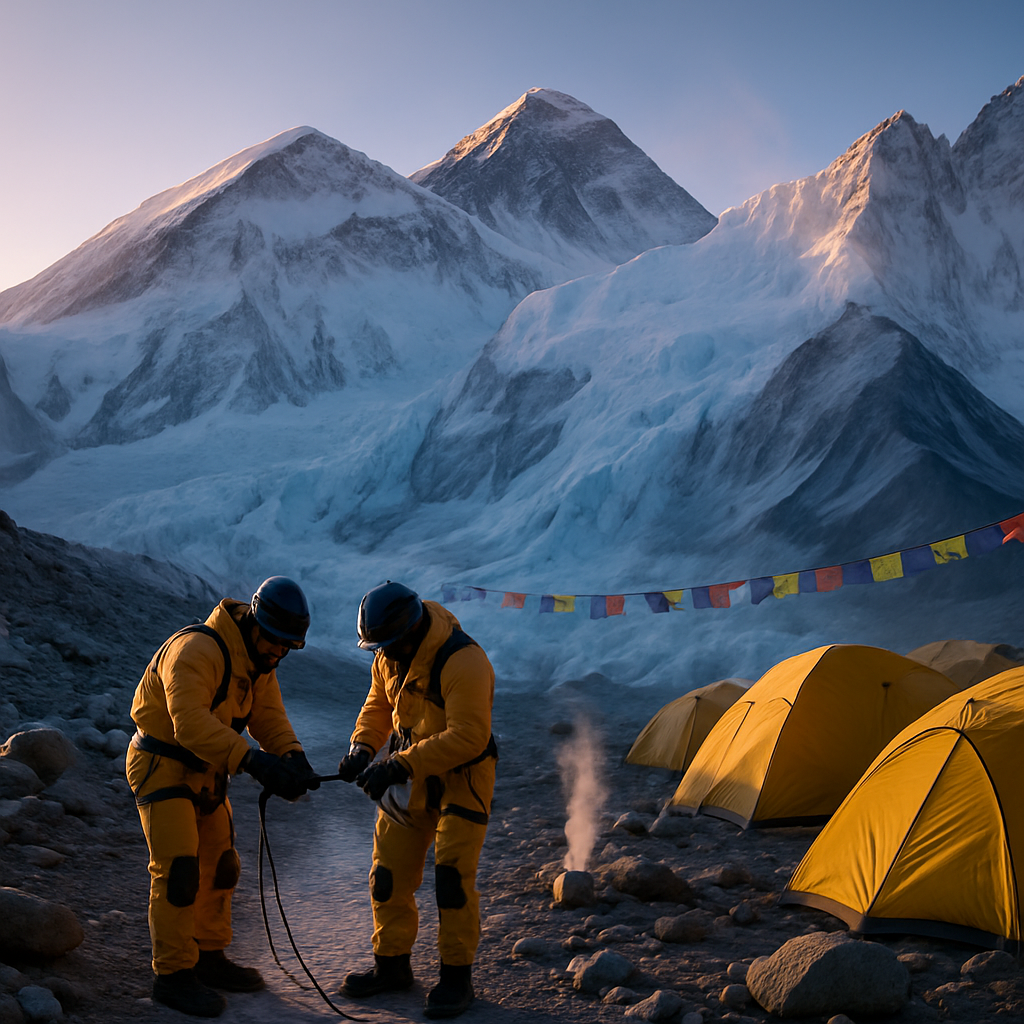 Dawn Over The Khumbu Icefall Base Camp Painting by diamonds kit
