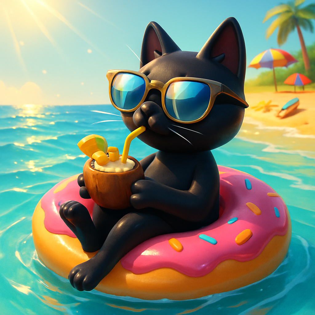 Tropical Smoothie Break On A Floating Ring DIY paint by diamonds