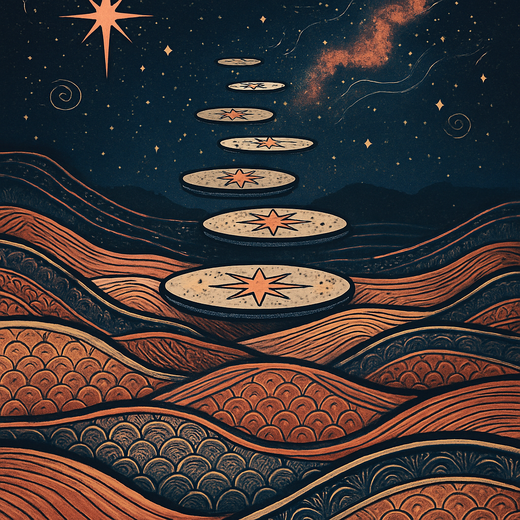 Crimson Dune Lullaby With Floating Star Terraces paint by diamonds