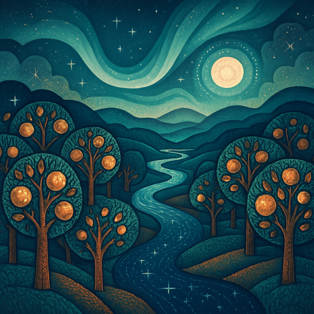 Aurora Orchard Over The Star Canal diamonded painting kits