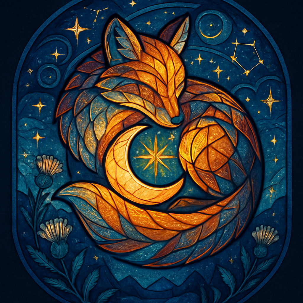 Moonlit Thistle Fox Of The Indigo Glen diamond painting