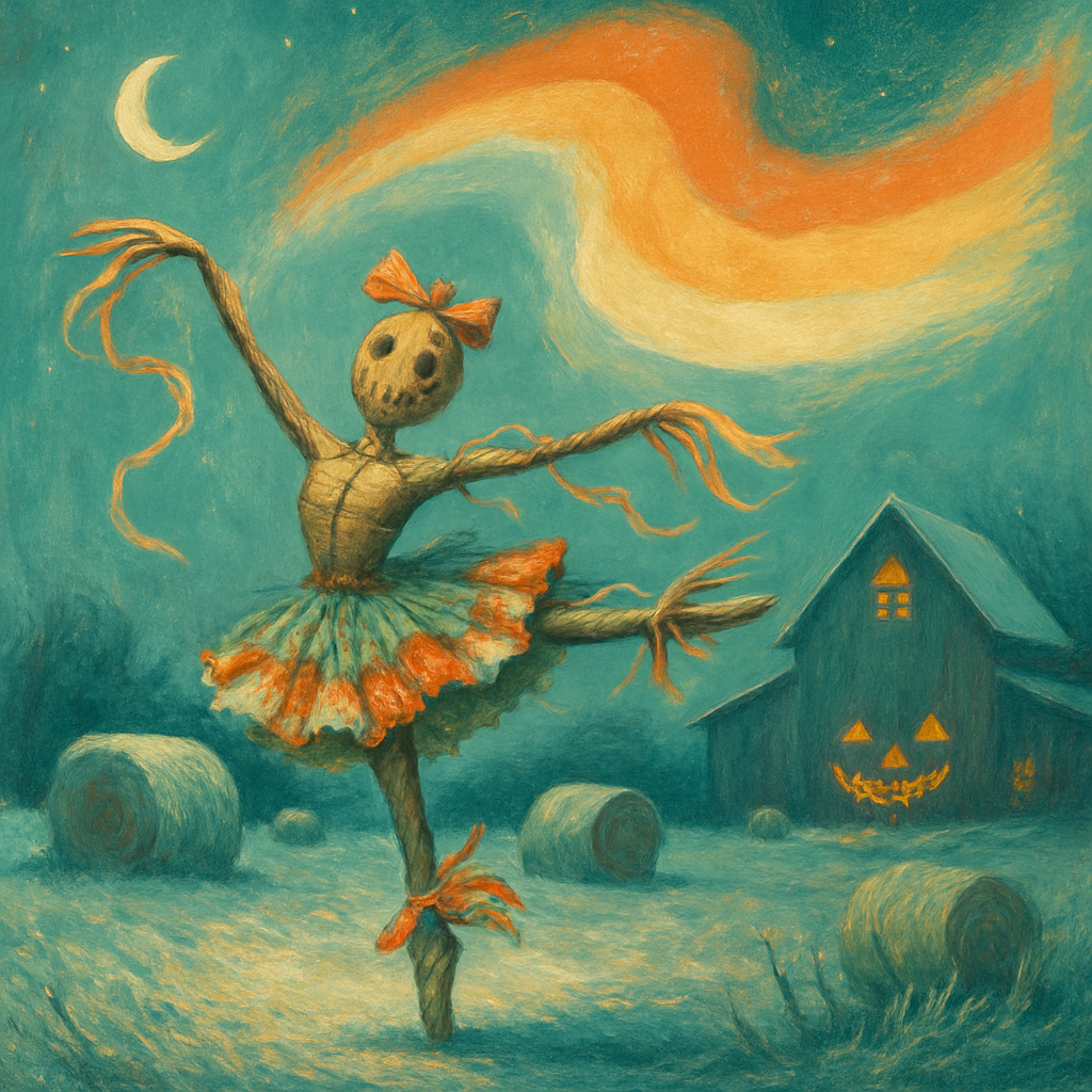 The Candy Corn Aurora Over Frosted Hayfields paint by color