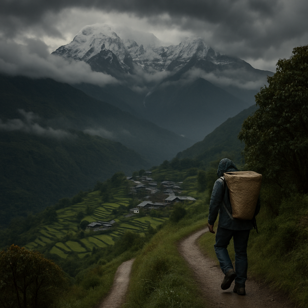 Monsoon Clouds Over Annapurna South From Ghandruk Ridge DIY paint by diamonds