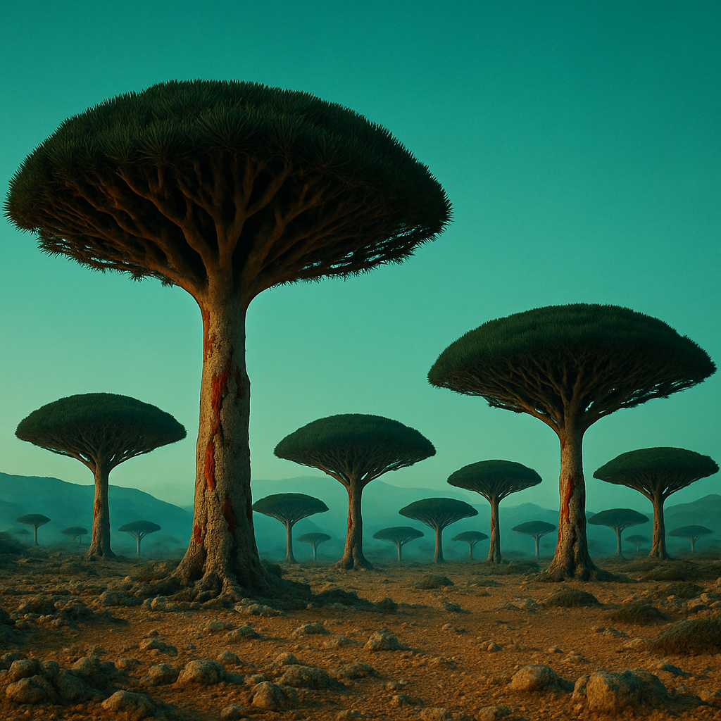 Socotra Dragon Blood Tree Dracaena Cinnabari Yemen diamond painting