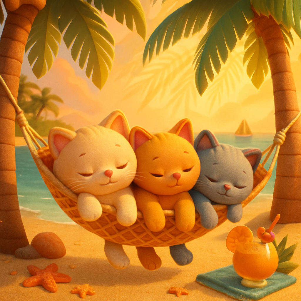 Coconut Hammock Siesta Trio painting diamond kit