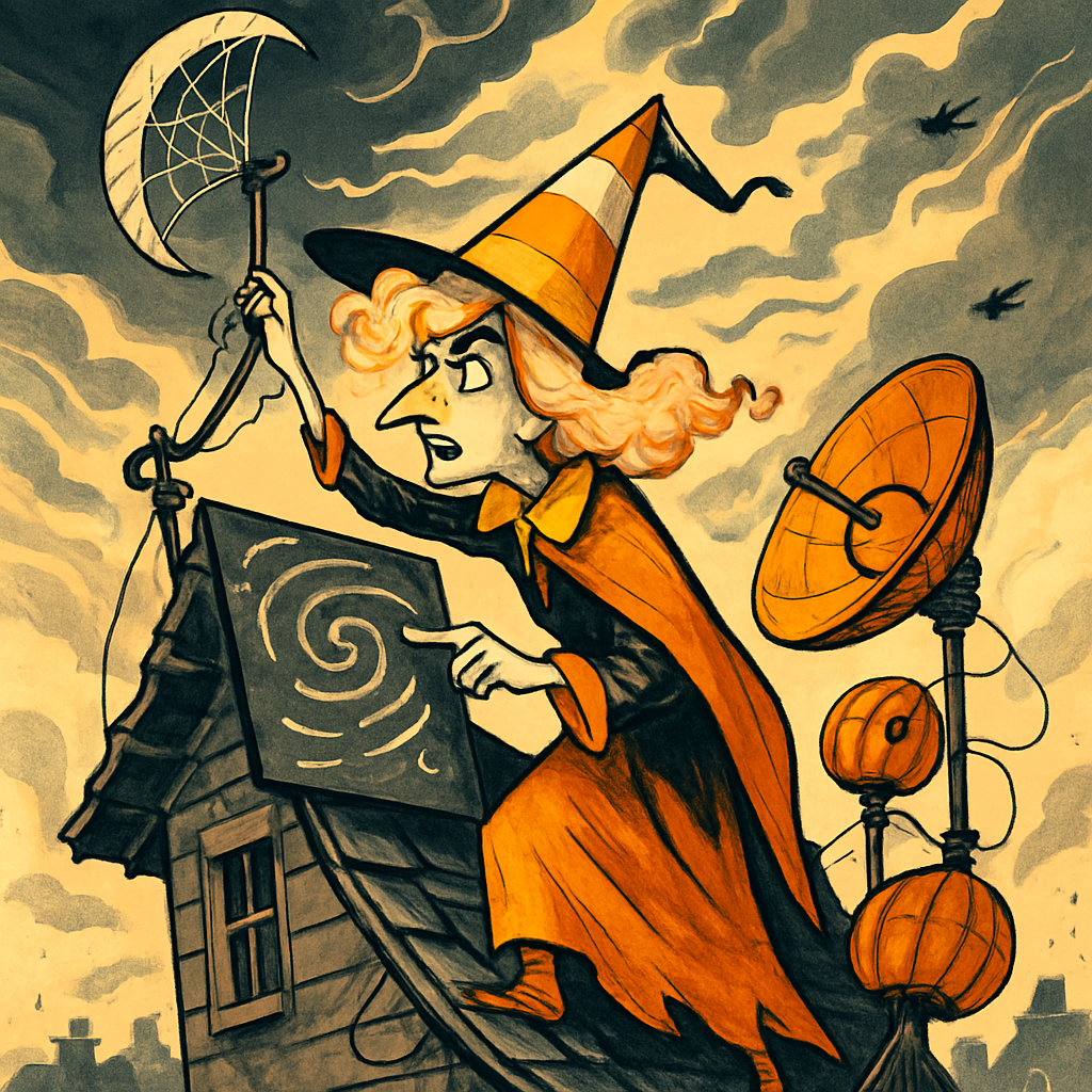 Candy Corn Meteorologist On The Rooftop Radar diamonded painting kits