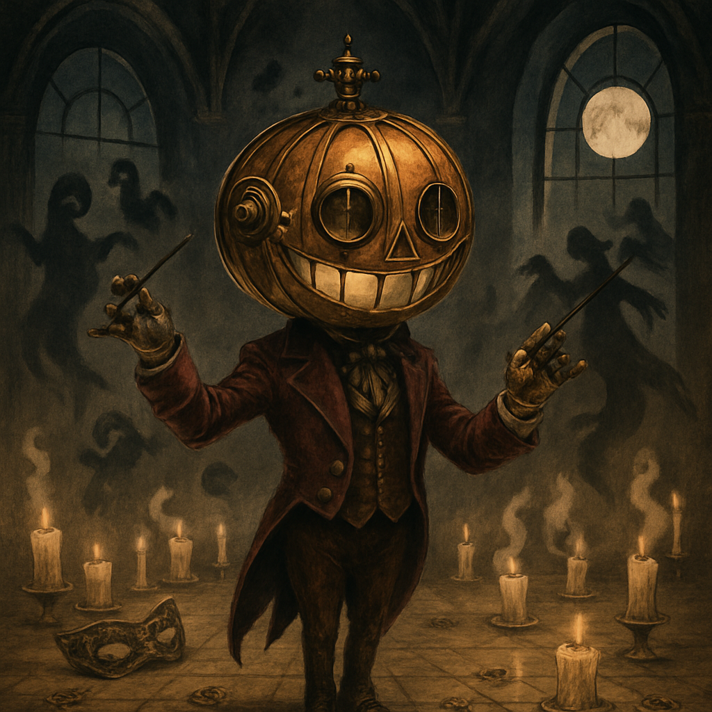 Clockwork Jack O Lantern Ballroom Conductor Paint by diamonds kits