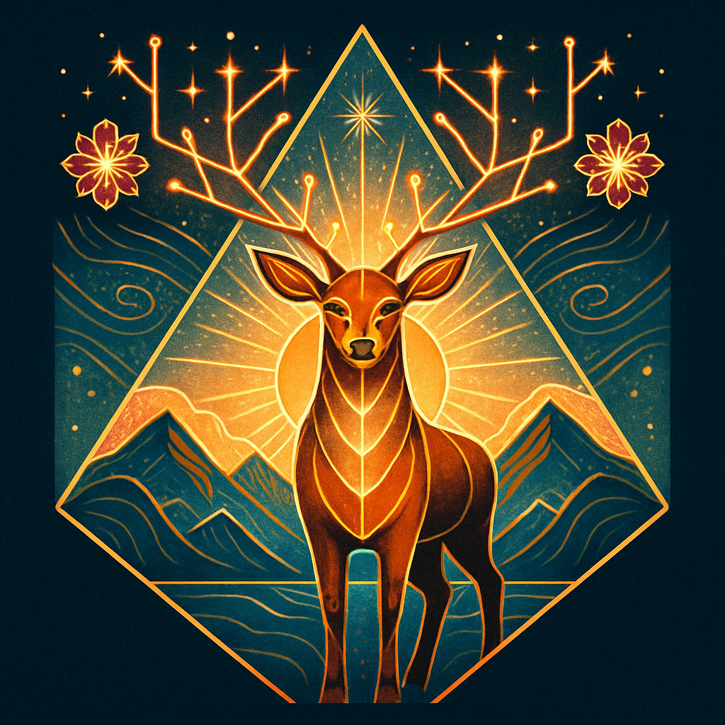 Sunrise Harmony Deer Over Radiant Peaks DIY paint by diamonds