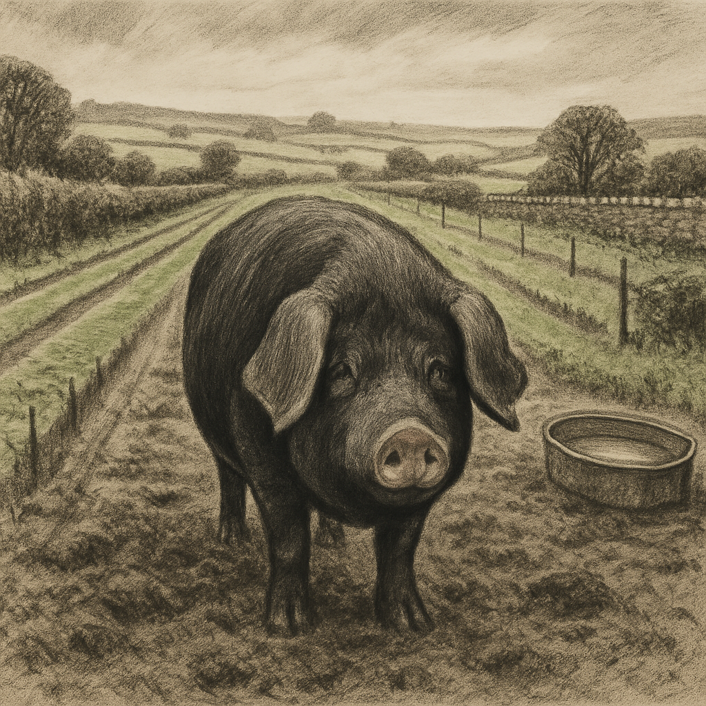 Large Black Pig United Kingdom Painting by diamonds kit
