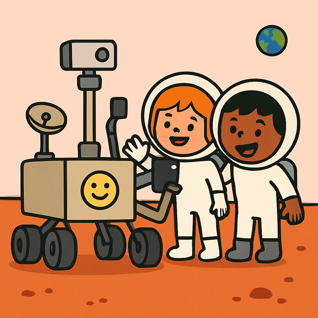 Mars Rover Science Selfie Day DIY paint by diamonds