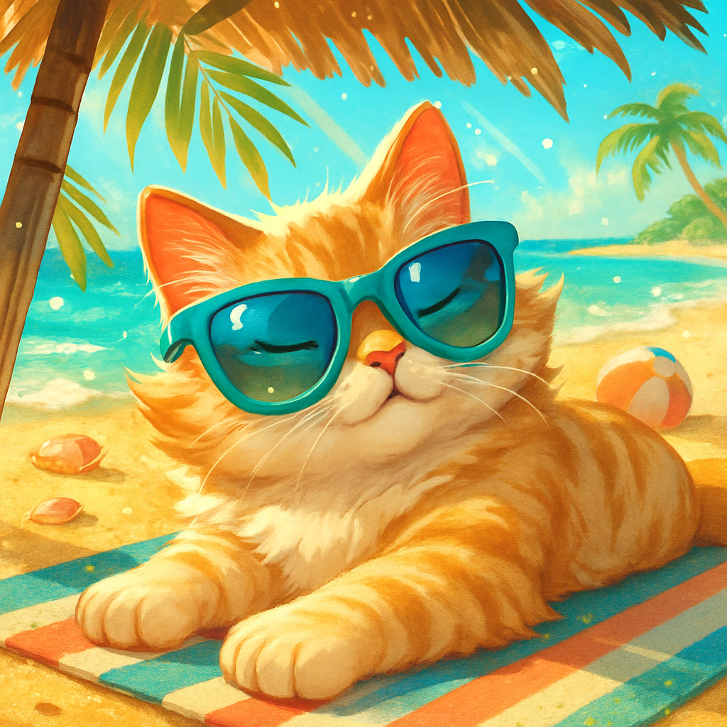 Coconut Cabana Cat Nap Paint by diamonds kits