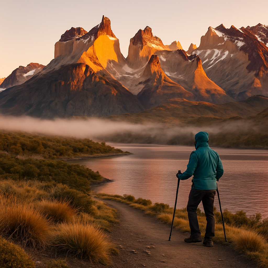 Dawn Over The Torres Del Paine Cuernos Painting by diamonds kit