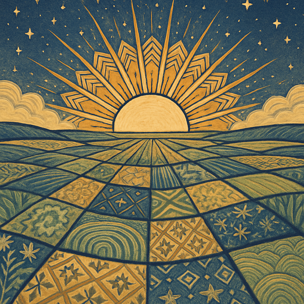 Sunrise Geometry Above The Patterned Plains Paint by diamonds kits