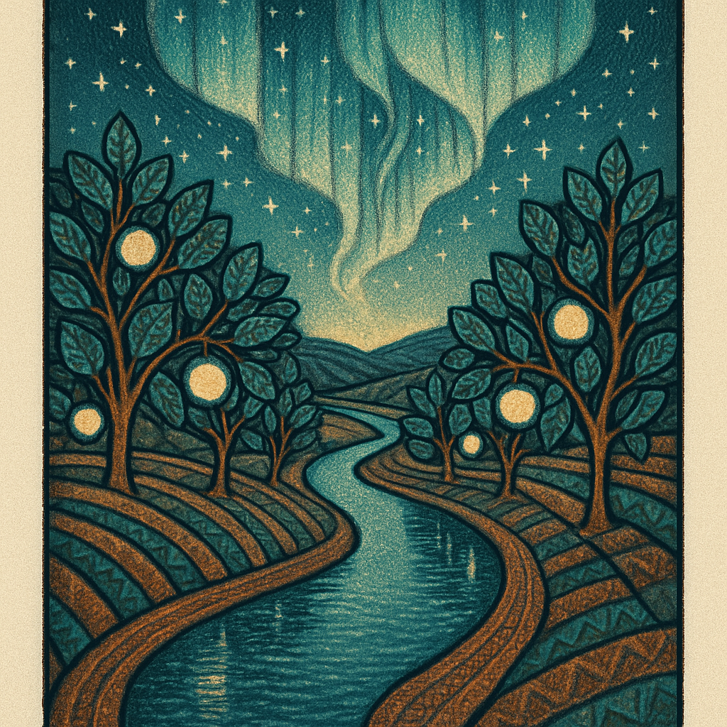 Aurora Orchard Over The Star Canal painting diamond kit