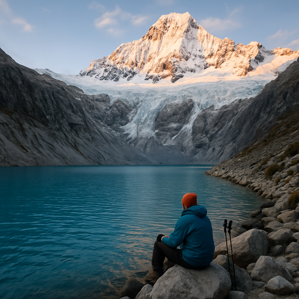 Cordillera Blanca Sunrise Over Laguna 69 Paint by diamonds art