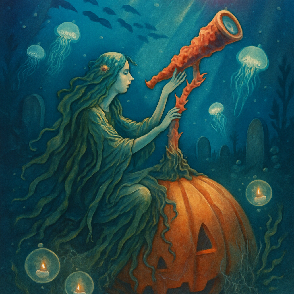 Underwater Pumpkin Observatory Of The Reef Witches paint by diamond