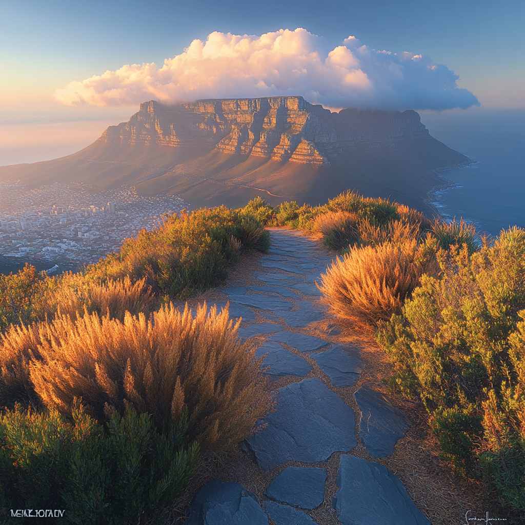 Table Mountain In Cape Town South Africa DIY paint by diamonds