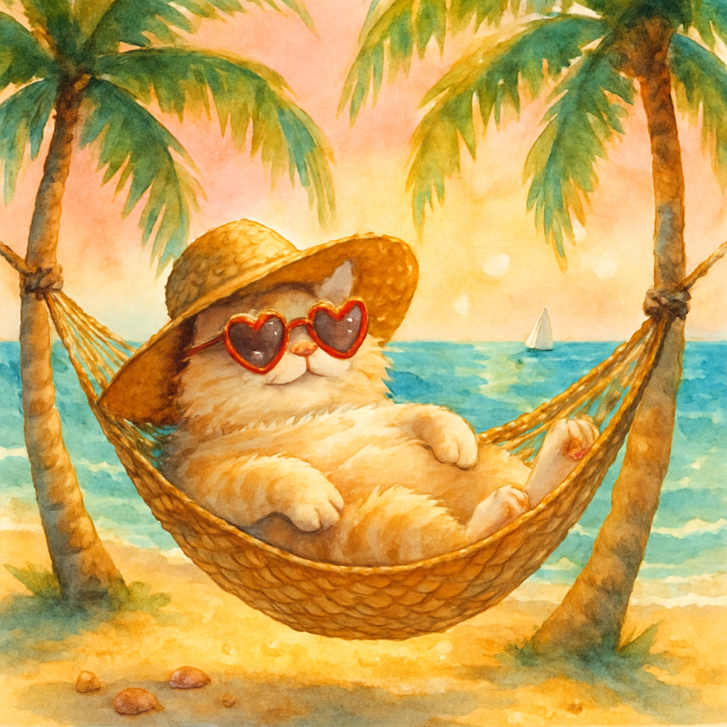 Hammock Siesta Under Coconut Palms painting diamond kit