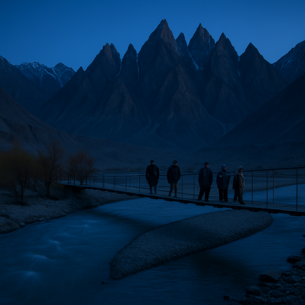 Karakoram Blue Hour At Passu Cones And Hunza River painting diamond kit