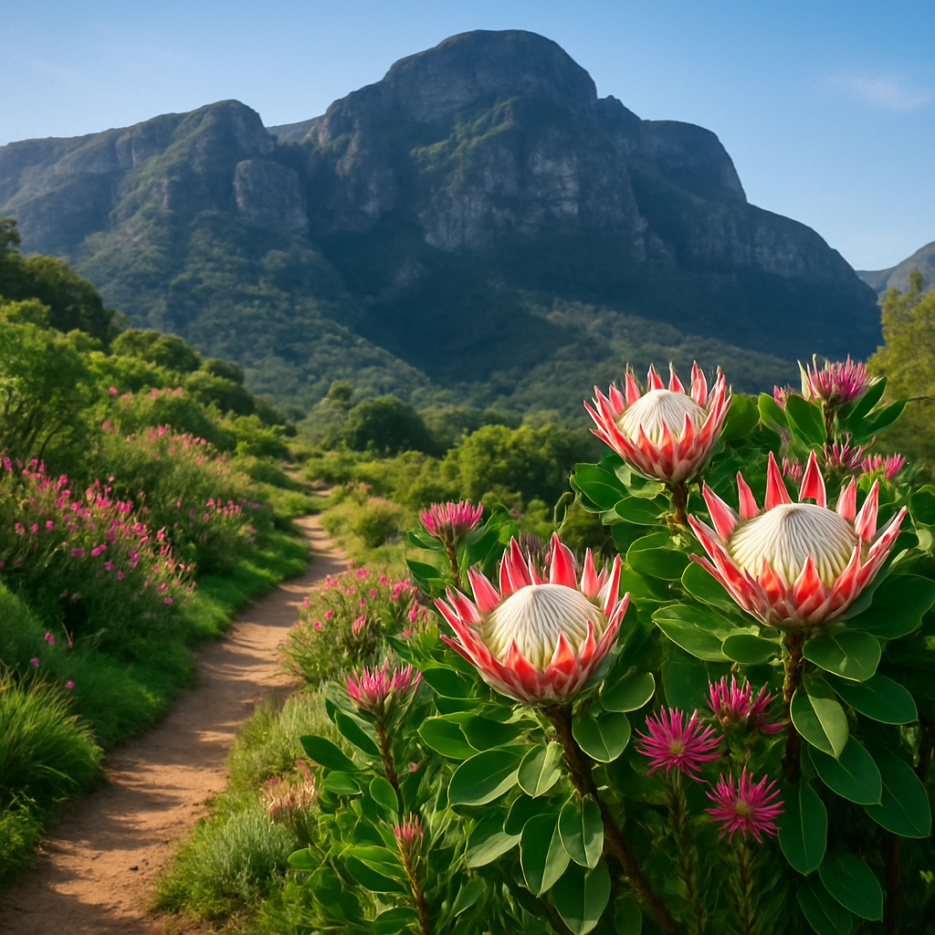 Kirstenbosch National Botanical Garden Protea Hillside DIY paint by diamonds