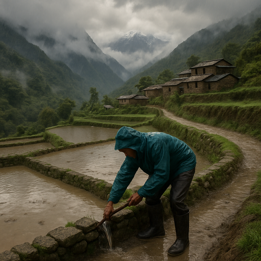 Monsoon Approach On The Annapurna Foothill Terraces DIY paint by diamonds