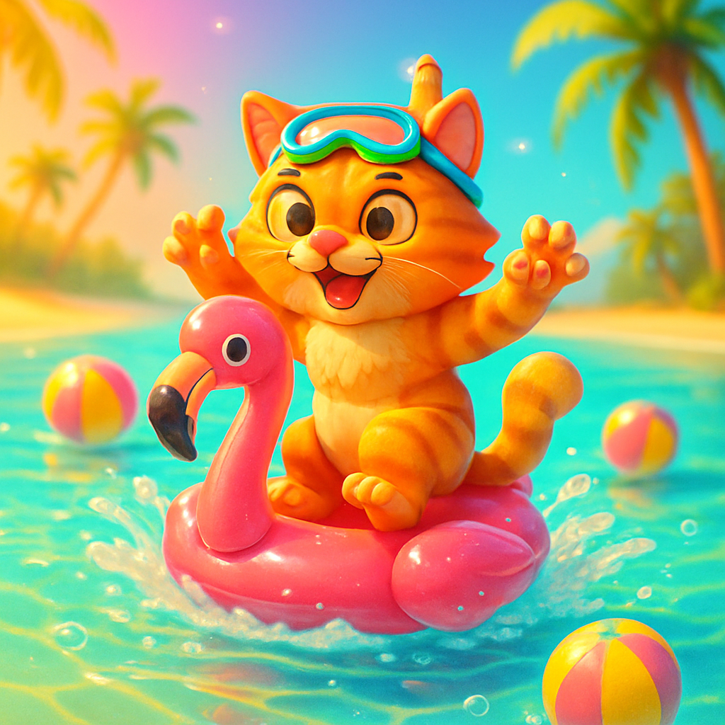 Floatie Rodeo In The Shallow Lagoon Painting by diamonds kit