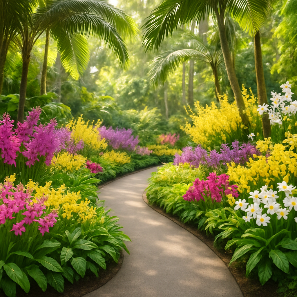 Singapore Botanic Gardens Orchid Garden Morning DIY paint by diamonds