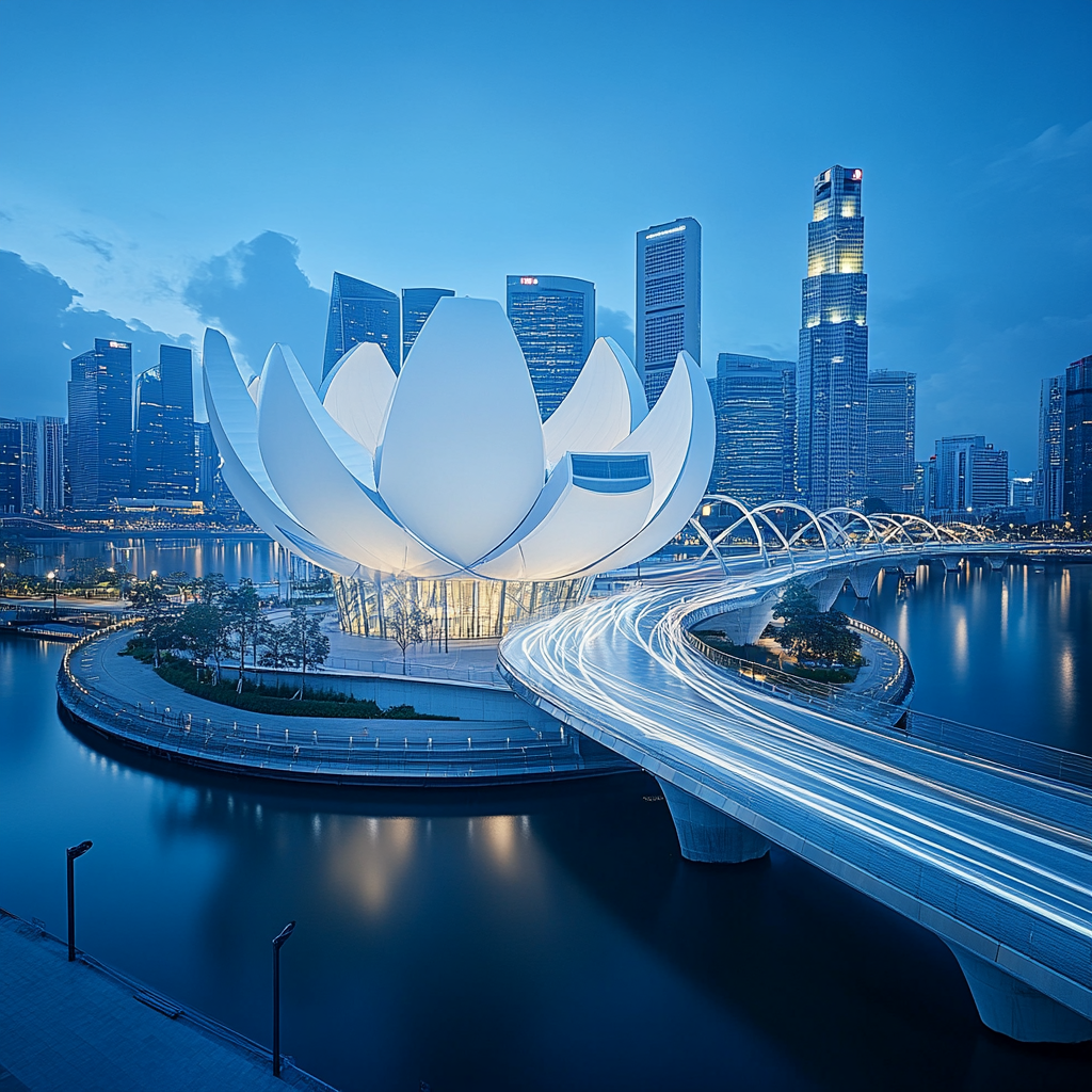 ArtScience Museum And Helix Bridge Promenade diamonded painting kits