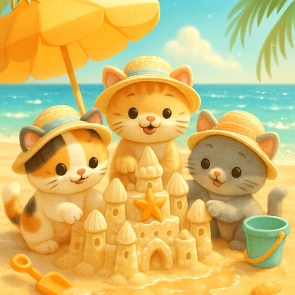 Sandcastle Architects Under A Mango Umbrella Paint by diamonds kits