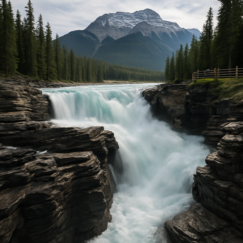 Glacial Meltwater At Athabasca Falls Jasper National Park Canada painting diamond kit