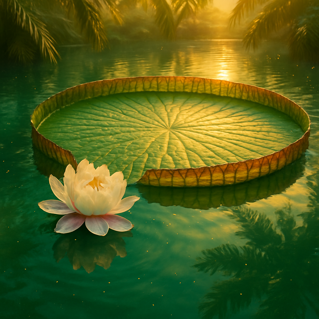 Victoria Water Lily Pad And Blossom On A Calm Tropical Lagoon paint by diamonds