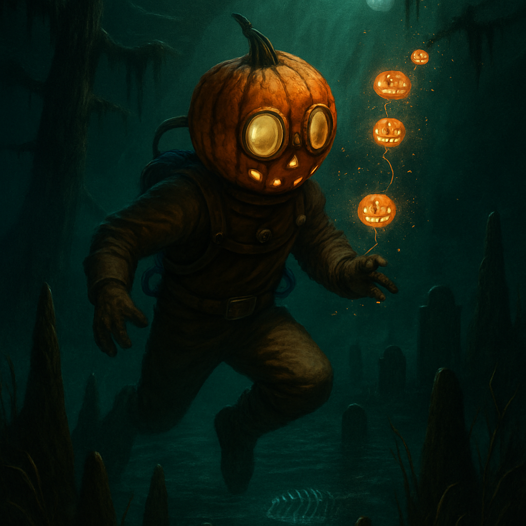 Pumpkin Diver In The Black Lagoon Paint by diamonds kits