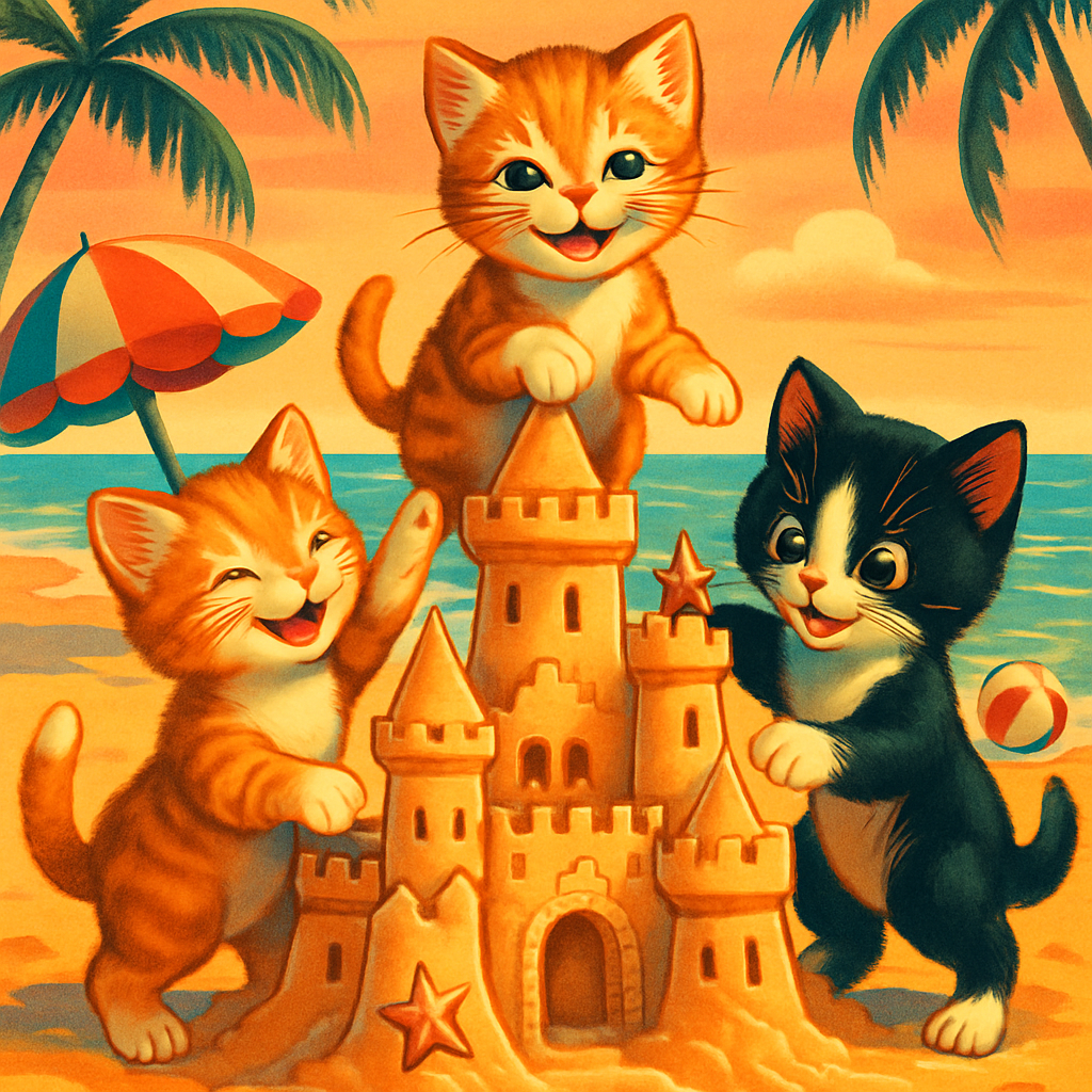 Sandcastle Engineers At Sunrise Cove Painting by diamonds kit