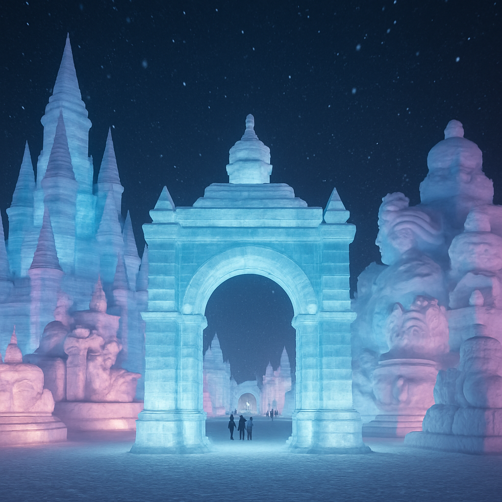 Harbin International Ice And Snow Sculpture Festival Harbin Painting by diamonds kit