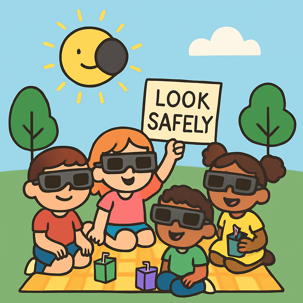 Solar Eclipse Picnic With Safe Glasses painting diamond kit