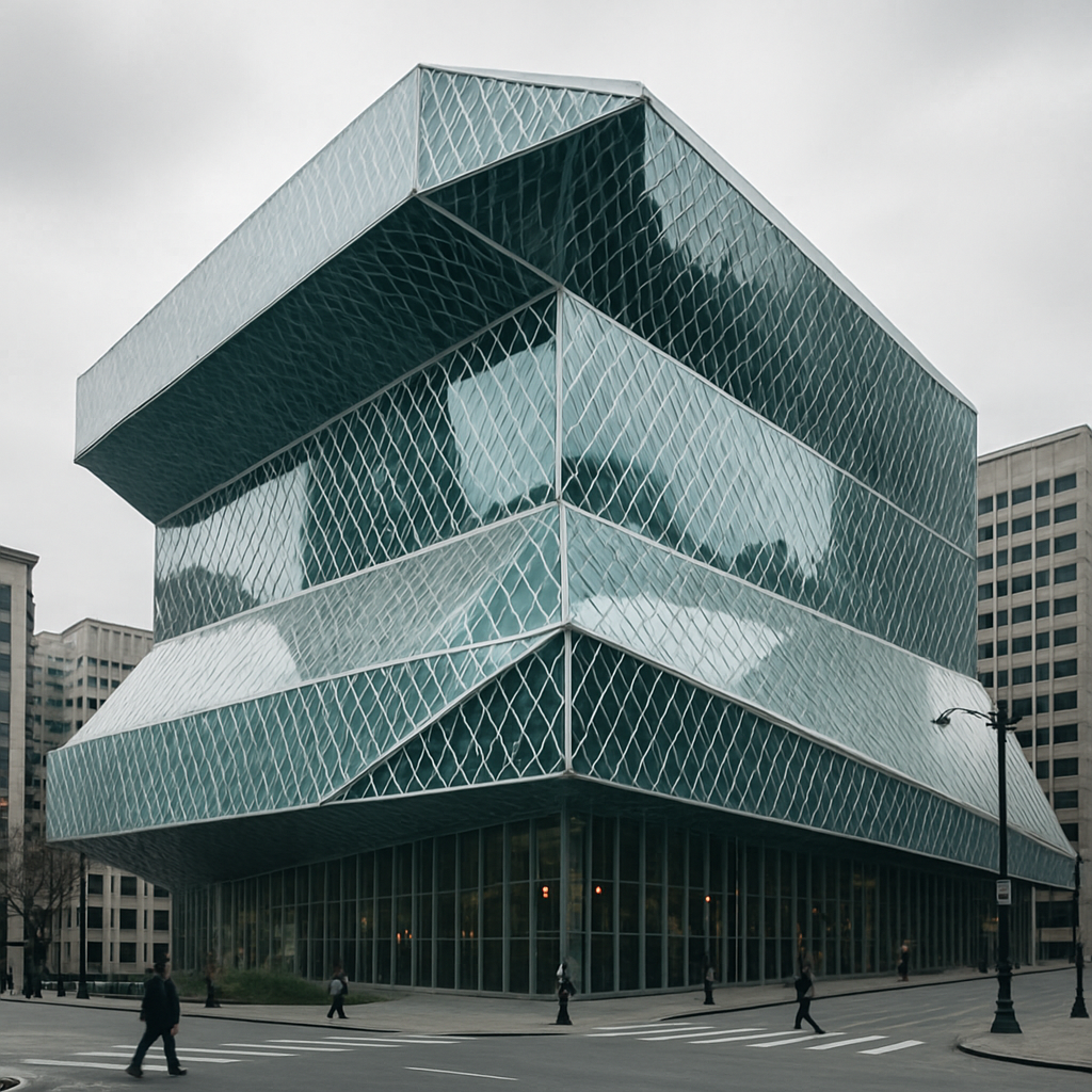 Seattle Central Library Painting by diamonds kit