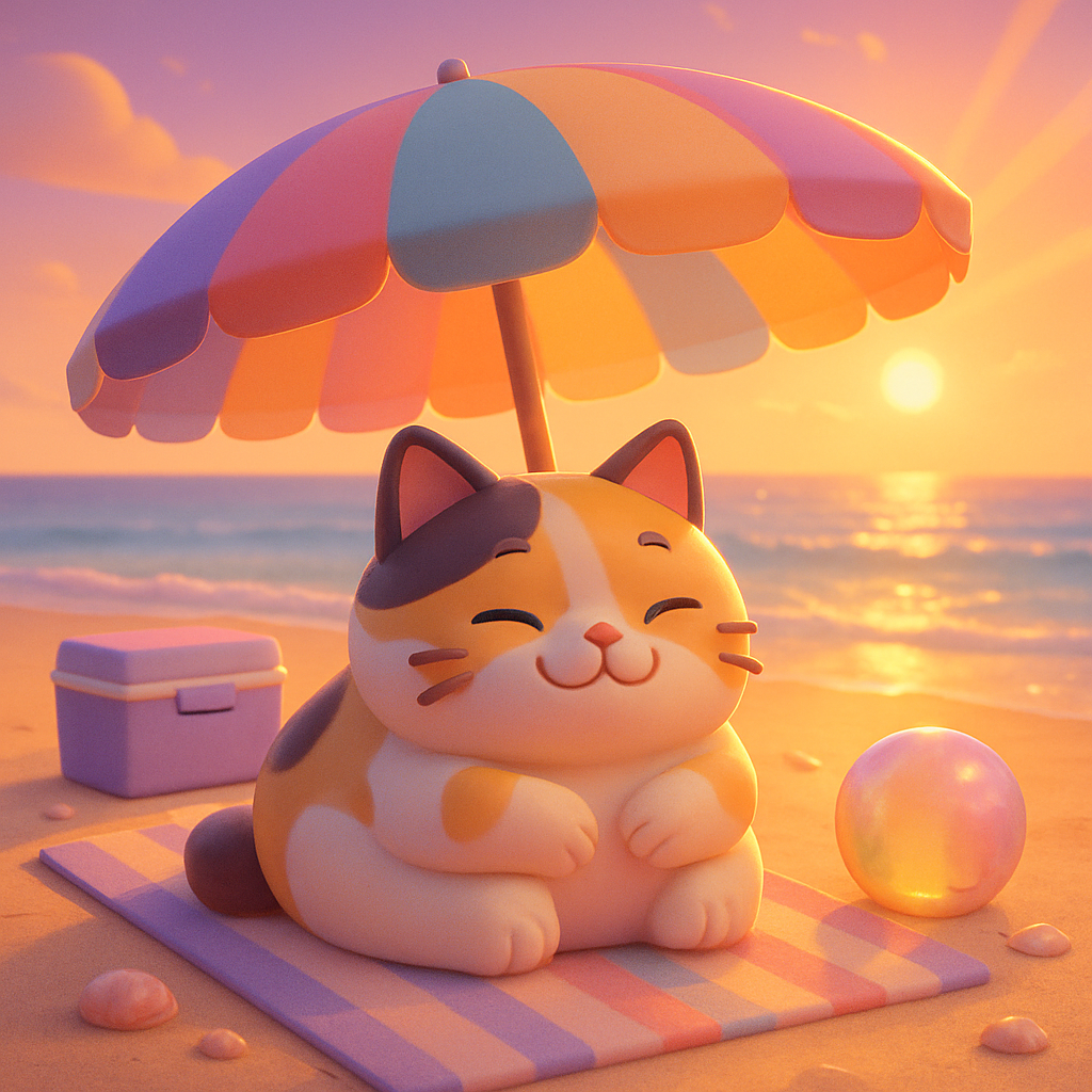 Umbrella Shade Siesta With Beach Ball Glow paint by diamonds