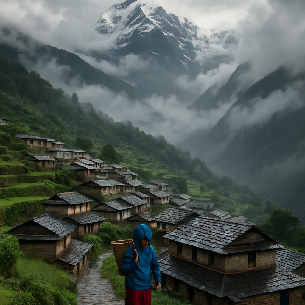 Monsoon Clouds Over The Annapurna South Face From Ghandruk paint by diamond