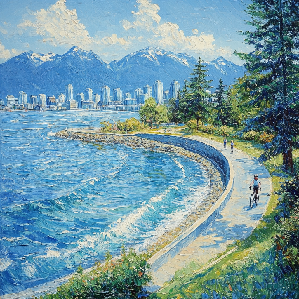 Stanley Park Seawall paint by diamond