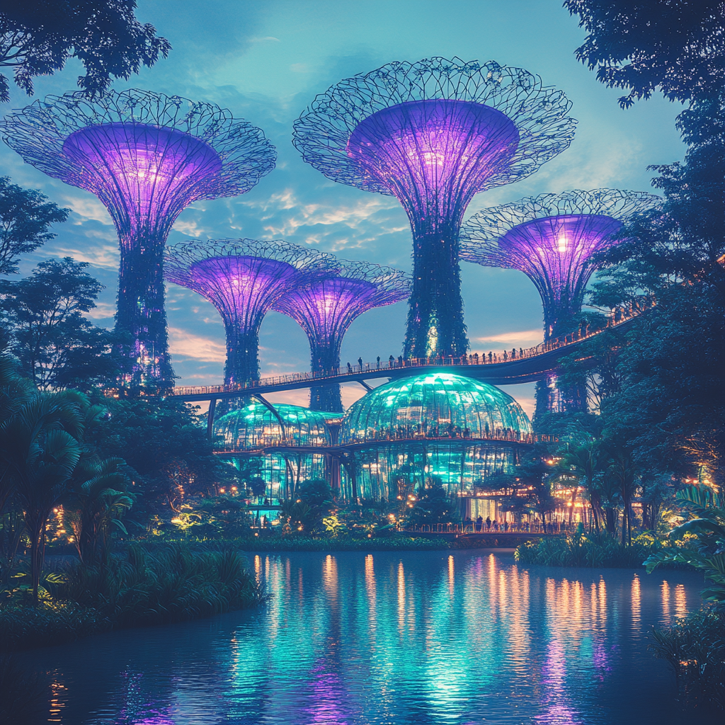 Gardens By The Bay Singapore Singapore paint by color