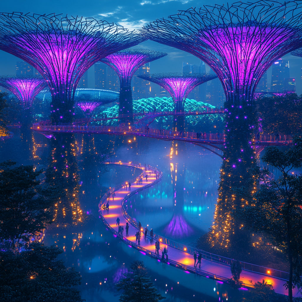 Gardens By The Bay Supertree Grove paint by diamonds