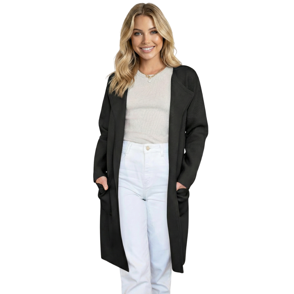 Open Front Knit Long Coatigan Casual Jacket