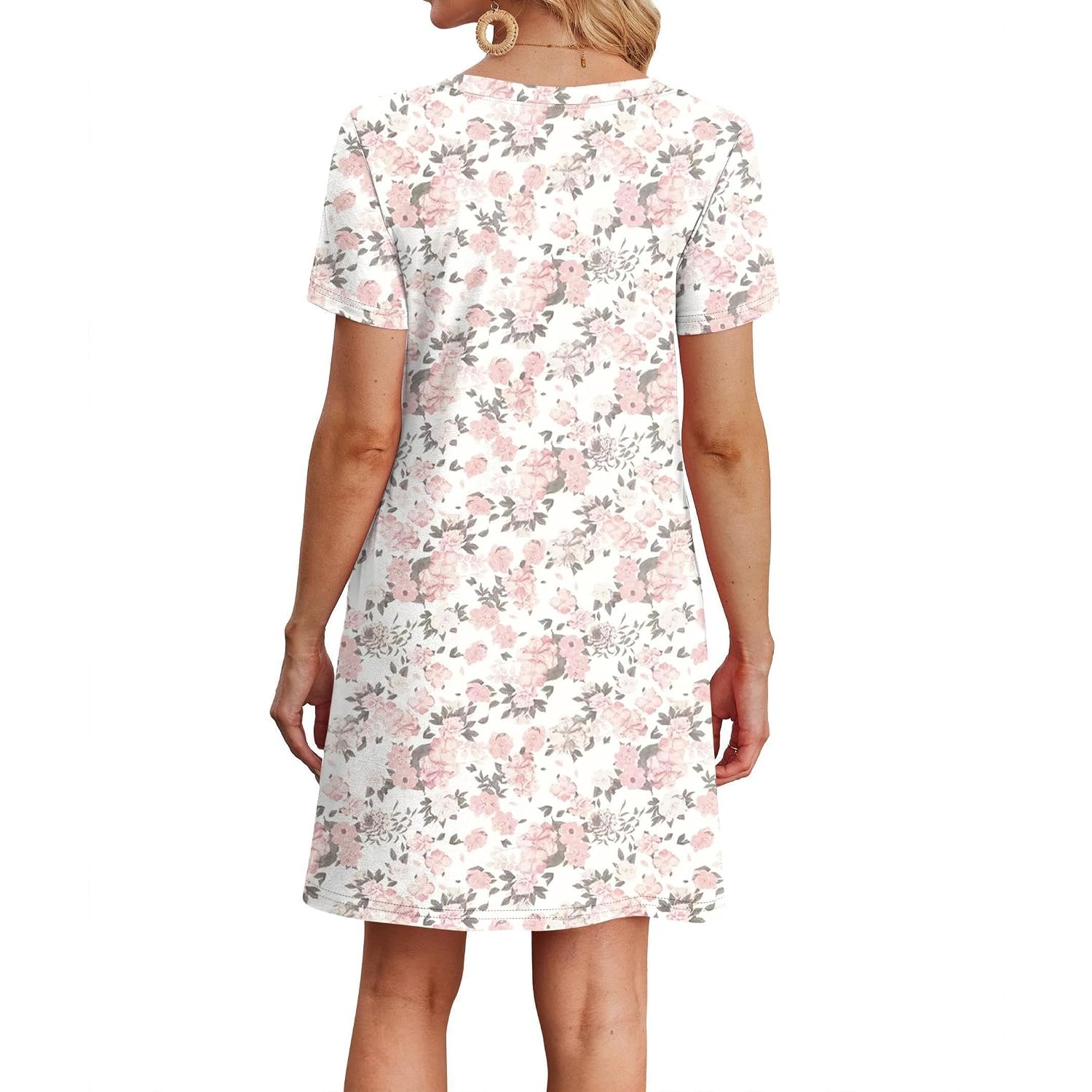 Boho Summer Loose T Shirt Dress With Pockets